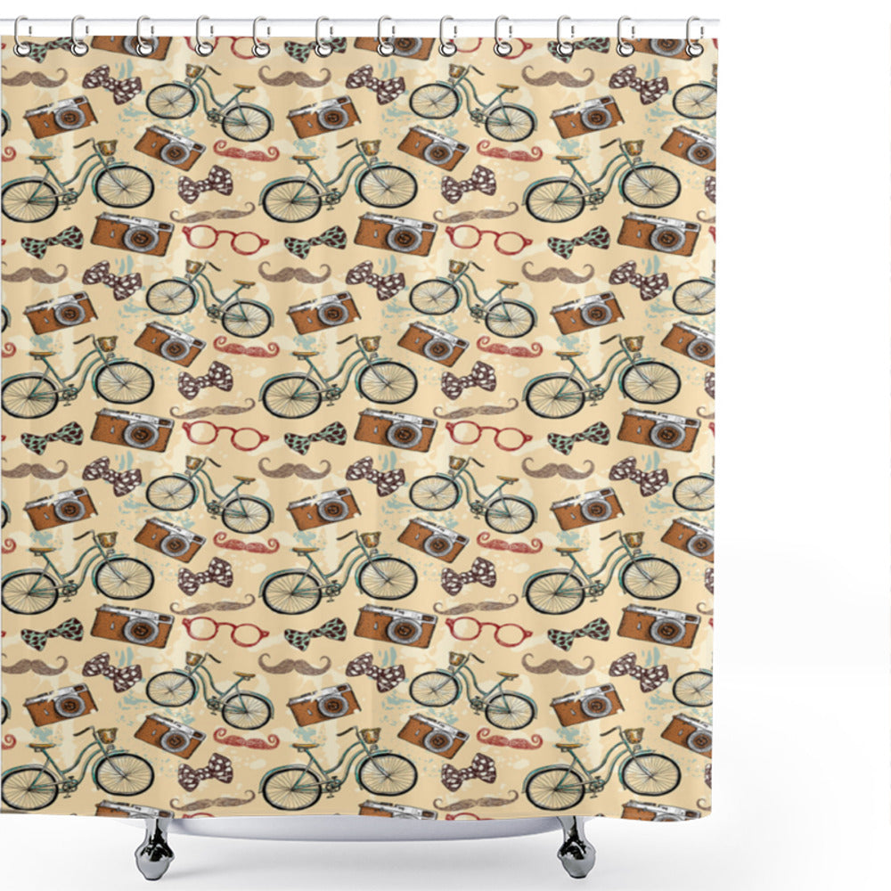 Hipster Urban Lifestyle Custom Shower Curtains